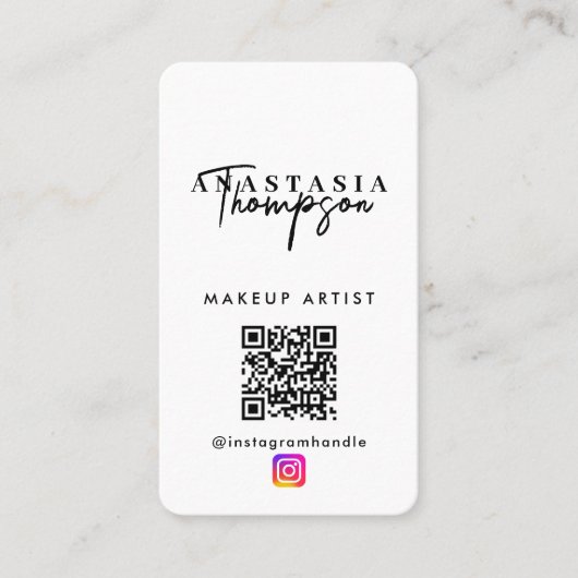 Influencer Beauty Nail Tech Social Media QR Code Visitekaartje (Voorkant)