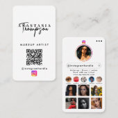 Influencer Beauty Nail Tech Social Media QR Code Visitekaartje (Voorkant / Achterkant)