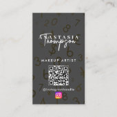 Influencer Beauty Nail Tech Social Media QR Code Visitekaartje (Voorkant)