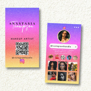 Influencer Beauty Nail Tech Social Media QR Code Visitekaartje