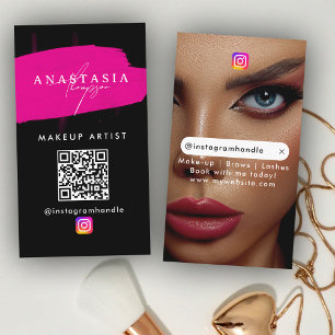 Influencer Beauty Nails Social Media Zwart Roze Visitekaartje