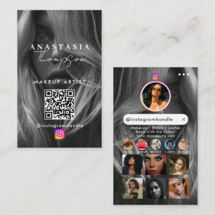 Influencer Beauty Nails Social Media Zwart Wit Visitekaartje