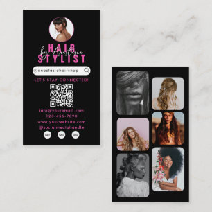 Influencer Beauty Salon Hair Make-up Foto's Roze Visitekaartje