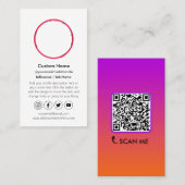 Influencer Content Creator QR Code Social Media Visitekaartje (Voorkant / Achterkant)