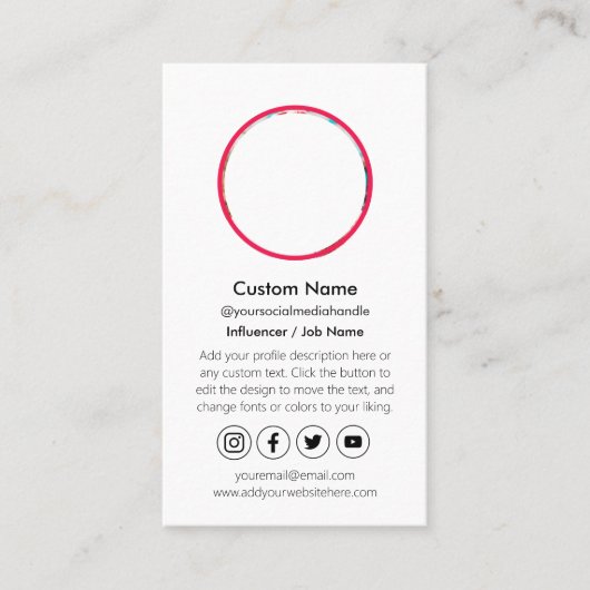 Influencer Content Creator QR Code Social Media Visitekaartje (Voorkant)