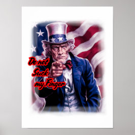 Influencer en patriottische Oom Sam op een Poster