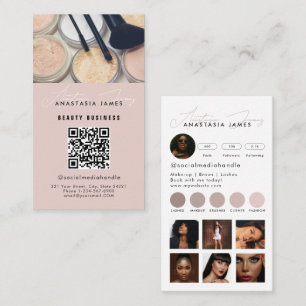 Influencer Esthetician Social Media QR Code Roze Visitekaartje