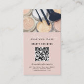 Influencer Esthetician Social Media QR Code Roze Visitekaartje (Voorkant)