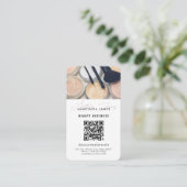 Influencer Esthetician Social Media QR Code Wit Visitekaartje (Staand voorkant)