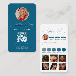 Influencer Feed Grid Social Media QR Code Blauw Visitekaartje