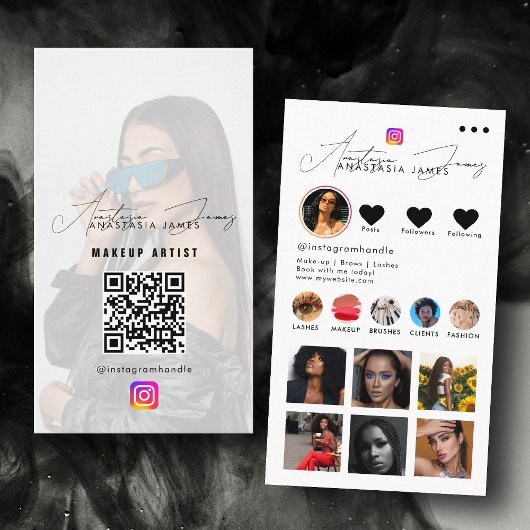 Influencer Fotofeed Grid QR-code Zwart Wit Visitekaartje