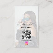 Influencer Fotofeed Grid QR-code Zwart Wit Visitekaartje (Voorkant)
