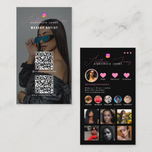 Influencer Fotofeed Grid Social Media 2 QR-codes Visitekaartje