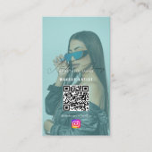 Influencer Fotofeed Grid Social Media Turquoise Visitekaartje (Voorkant)