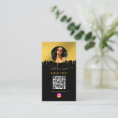 Influencer Fotofeed Social Media QR Code Luxe Visitekaartje (Staand voorkant)