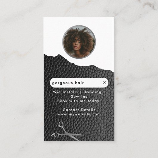 Influencer Hair Stylist Wig & Braid Stylists Visitekaartje (Achterkant)