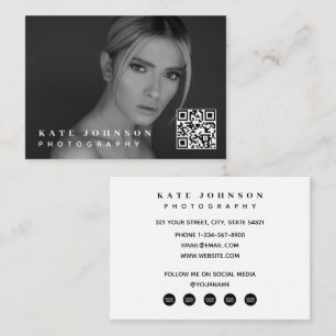 Influencer Miniale Foto QR Code Sociale Media Visitekaartje