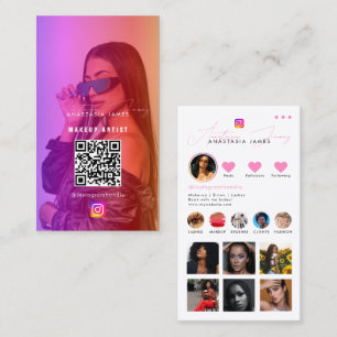 Influencer Photo Feed Girly Social Media QR Code Visitekaartje