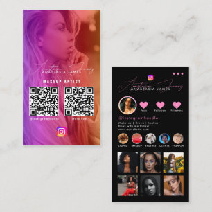 Influencer Photo Feed Grid Social Media 2 QR-code Visitekaartje