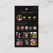 Influencer Photo Feed Grid Social Media QR Code Visitekaartje (Achterkant)