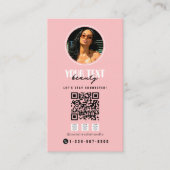 Influencer Photo Social Media QR Code Sjabloon Visitekaartje (Voorkant)
