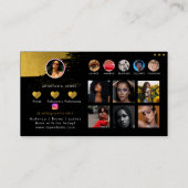 Influencer Zwart & Goud Social Media QR Code Visitekaartje (Achterkant)