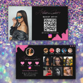 Influencer Zwart & Roze Social Media QR Code Visitekaartje