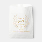Info Chic Gold Wreath Bakery Logo Company Bedankzakje (Voorkant)