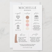 Info, Couleurs, Date, Carte vestimentaire (Devant)