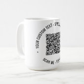 Info de numérisation de code QR et Mug de café tex (Devant gauche)