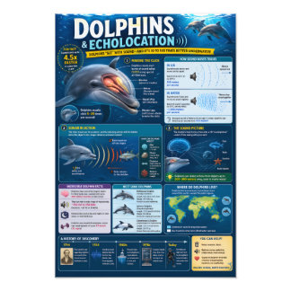Infografiek over dolfijnen foto afdruk