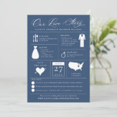 Infografisch sparen het Datumliefdesverhaal Save The Date (Staand voorkant)