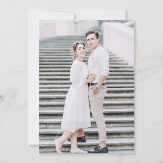 Infographic Bewaar het liefdesverhaal van de datum Save The Date (Achterkant)