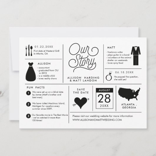 Infographic Save the Date Verloving Notice (Voorkant)