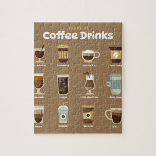 Infographic van koffiesoorten legpuzzel