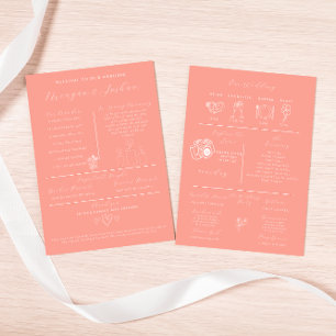 Infographie Corail moderne Programme de mariage pr