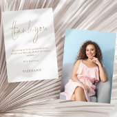 Informal Gold Script Photo Afstuderen Dank je Kaart