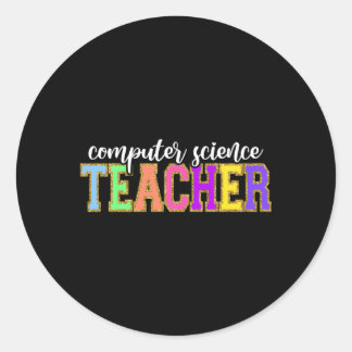 Informatica leraar terug schoolwerk ronde sticker
