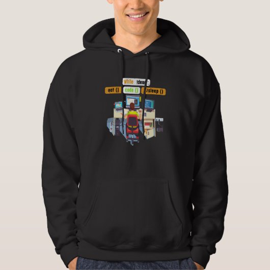 Informatica Python Programmeur Eet Code Slaap Humo Hoodie (Voorkant)