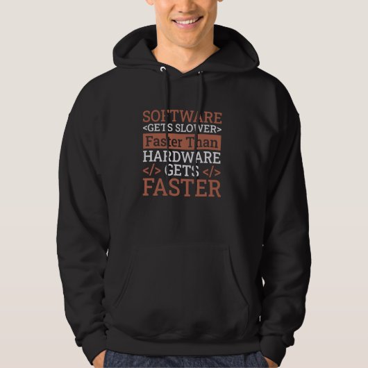 Informatica wordt langzamer, sneller, codeerprogra hoodie (Voorkant)