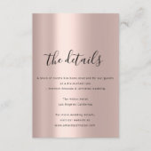 Informatie Behuizing Kaart Bruiloft Details Roos (Voorkant)