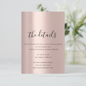 Informatie Behuizing Kaart Bruiloft Details Roos (Staand voorkant)