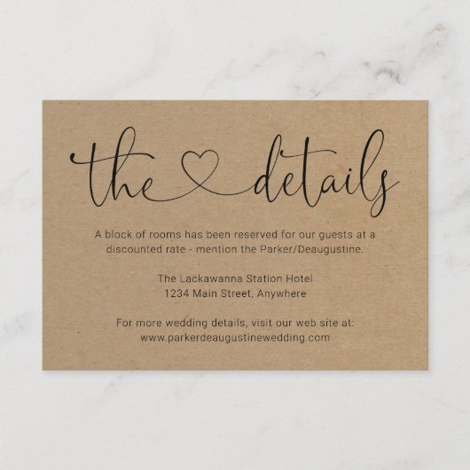 Informatie / Details Behuizing Kaart - Eenvoudig (Voorkant)