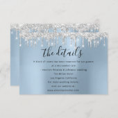Informatie Enclosure Kaart Trouwdetails Blauw (Voorkant / Achterkant)