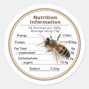 Informatie-etiket Mini AU Honey Nutrition Ronde Sticker