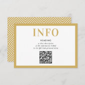 INFORMATIE INSERT modern zwart goud QR Code Kaart (Voorkant / Achterkant)