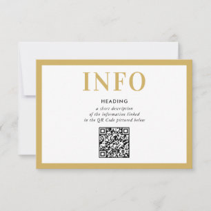 INFORMATIE INSERT modern zwart goud QR Code Kaart