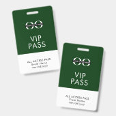 Informatie over Aangepaste Logo voor Groen VIP-toe Badge (Voor- en achterkant)