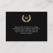 Informatie over Black Gold Laurel Wedding Informatiekaartje (Voorkant)