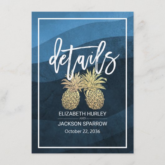 Informatie over bruiloft Goud-ananas Informatiekaartje (Voorkant)